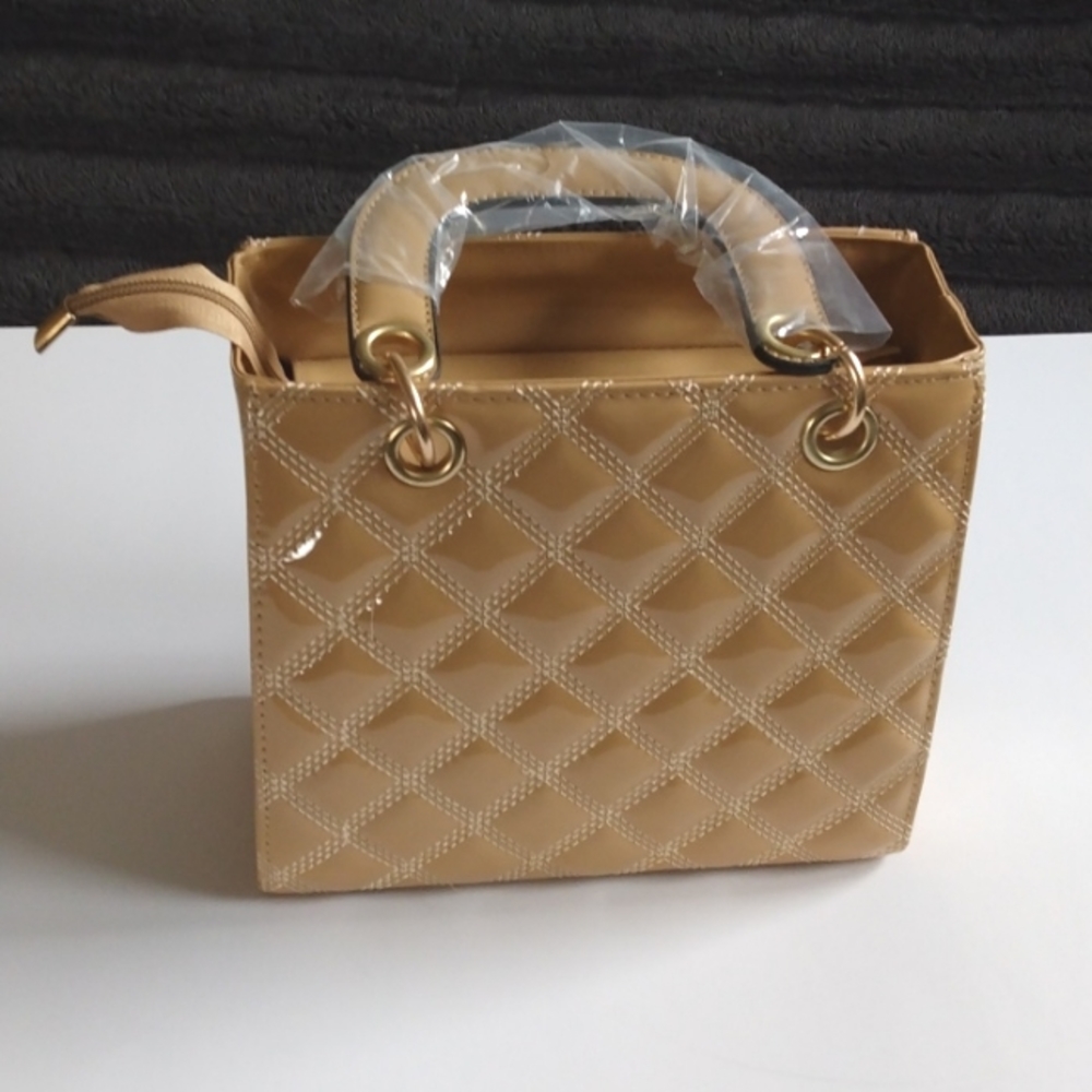 Quilted Mini Patent Faux leather handbag